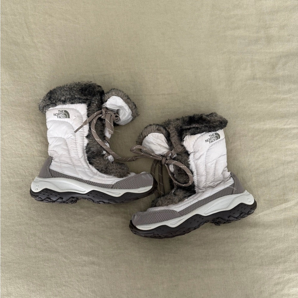 The North Face White and Gray Snow Boots